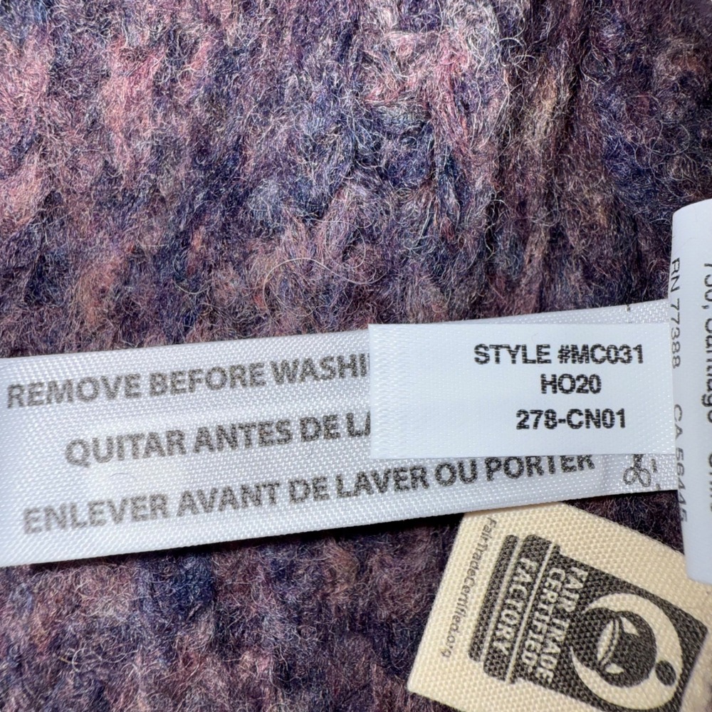 Madewell NWT‎ Pointelle Mockneck Pullover Sweater Size XS Purple Wool Blend Knit - Picture 9 of 13